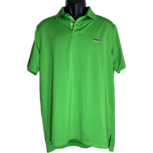 RLX Polo Shirt Mens Size Large Performance Fit Polo‎ Shirt Green Embroidery EUC